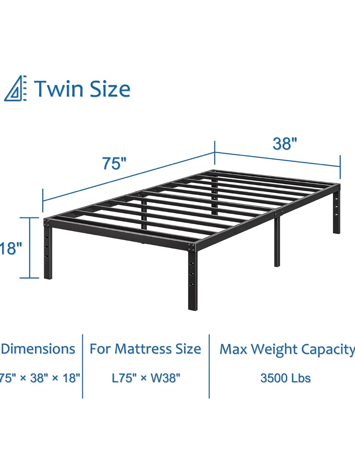 Twin Size Metal Bed Frame (Matress available too) - photo 4