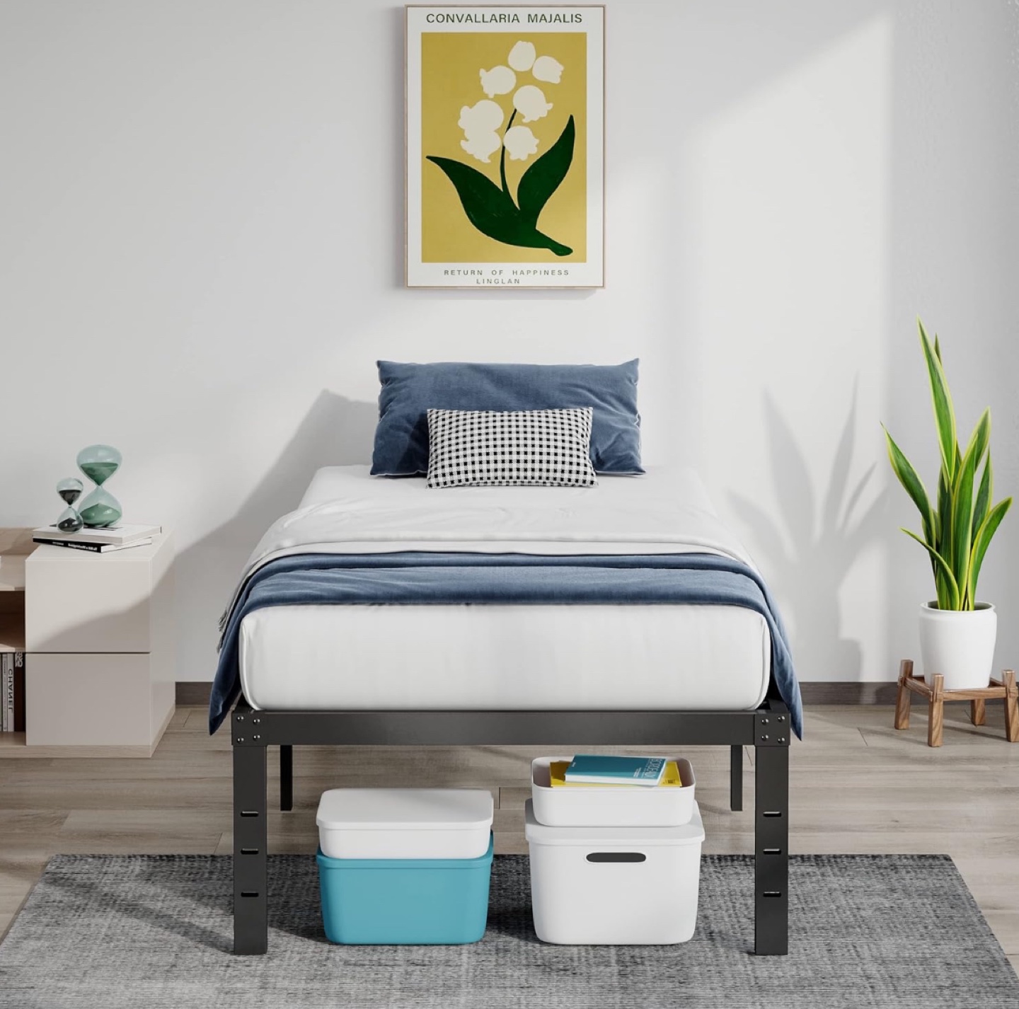 Twin Size Metal Bed Frame (Matress available too)