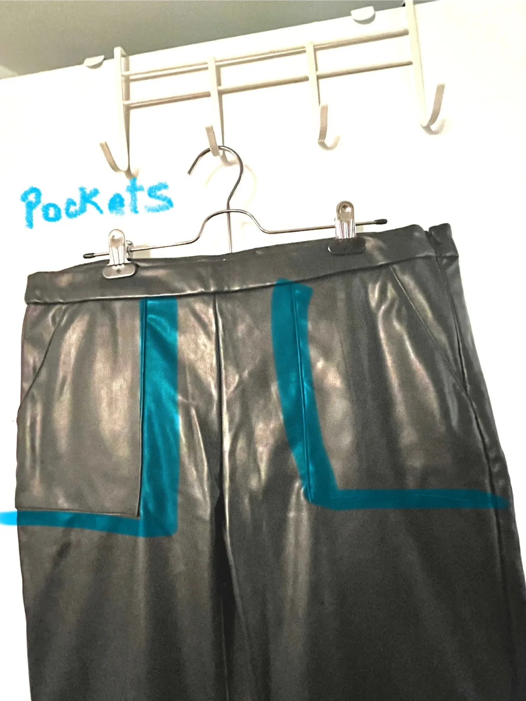 #freecycle JORDACHE Black Faux Leather Pants image indicator(2)