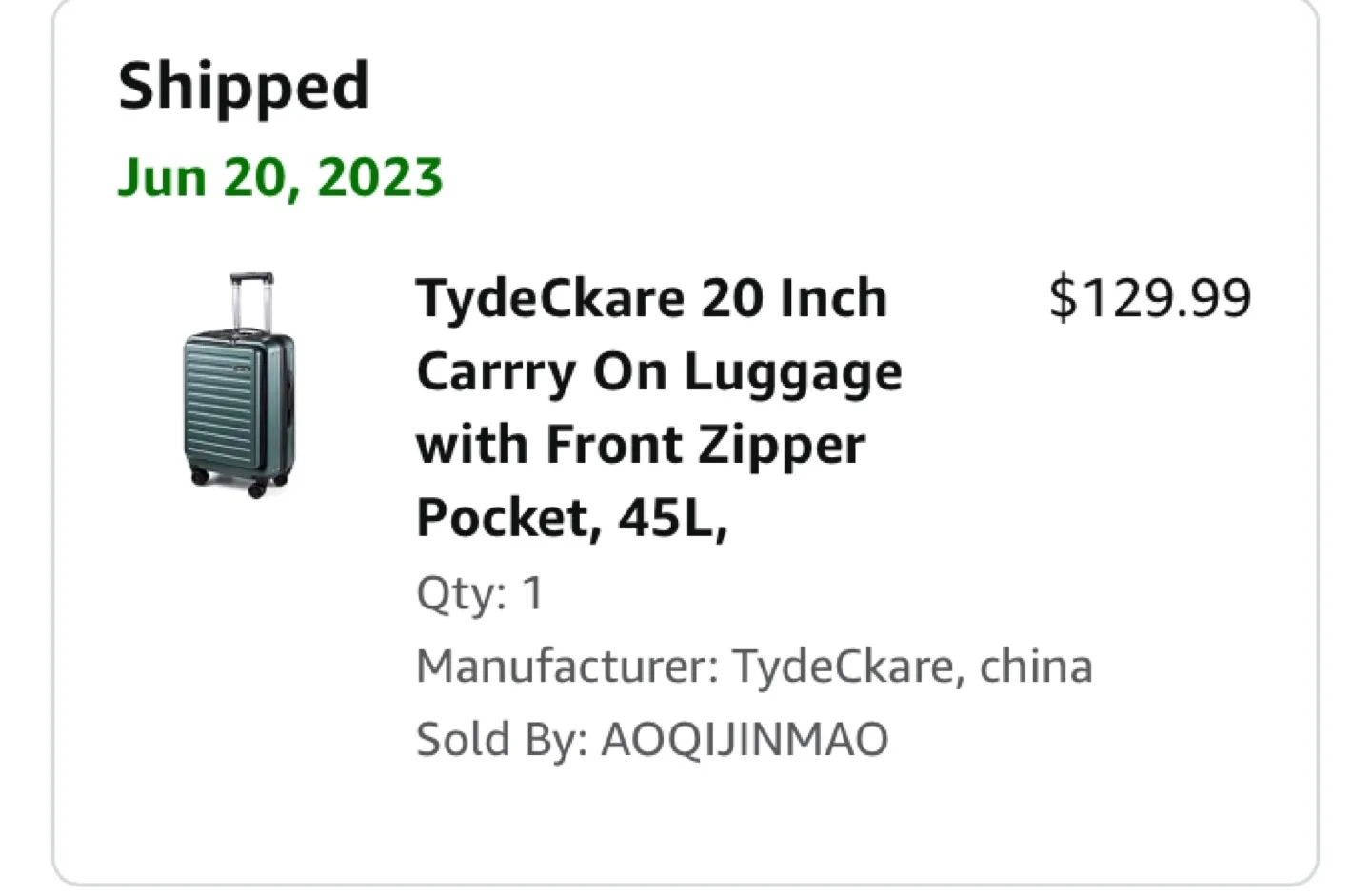 Tydeckare 20 inch carryon luggage image indicator(2)