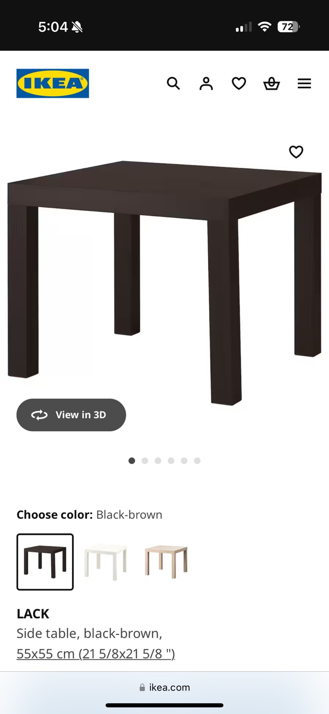 IKEA LACK Side Table - Black-Brown