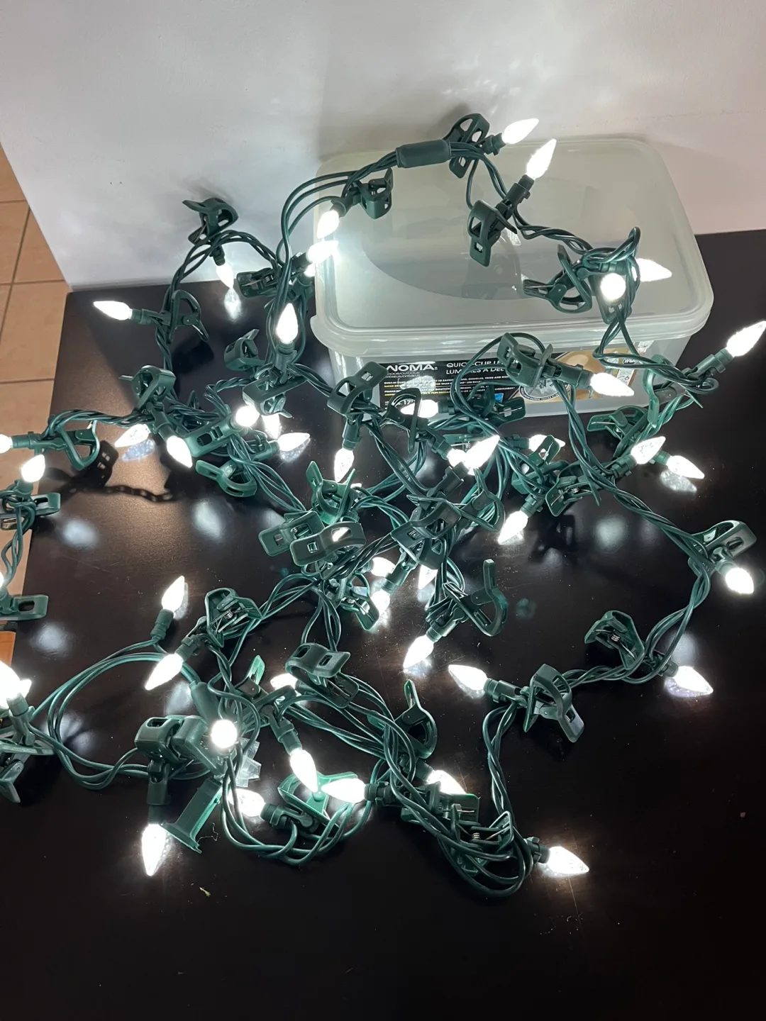 50-Count White LED Christmas Lights with Clips image indicator(2)
