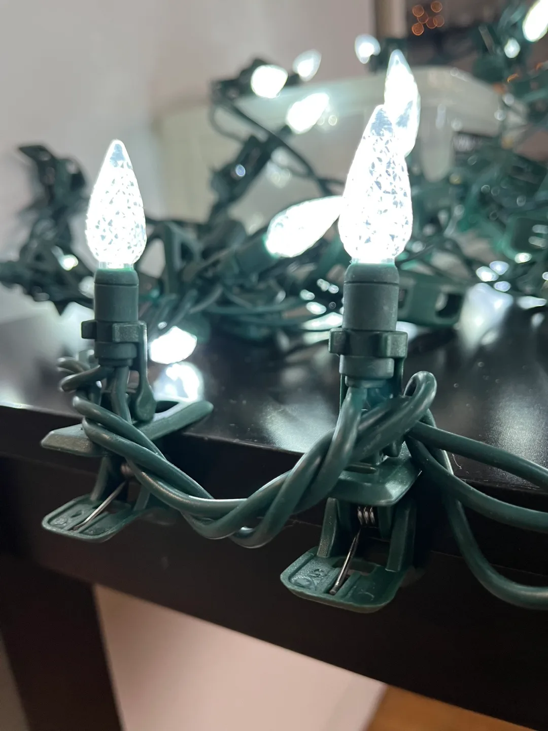 50-Count White LED Christmas Lights with Clips image indicator(3)