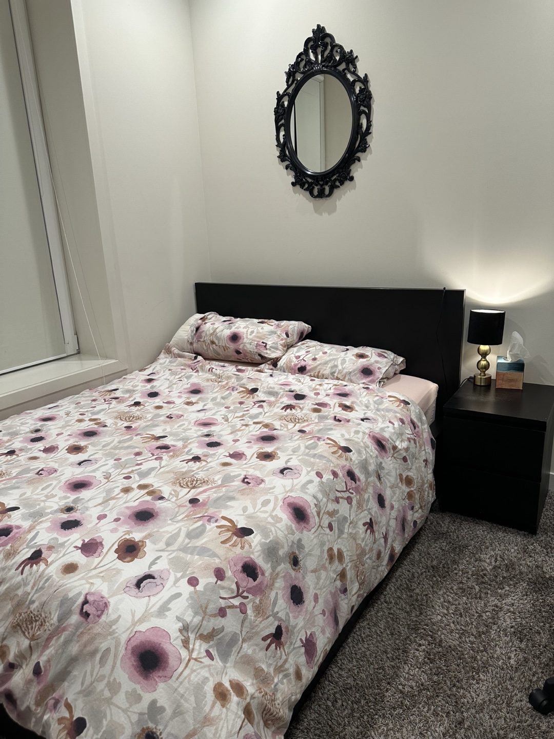 Queen Size Bed Frame with Storage & Matching Nightstand