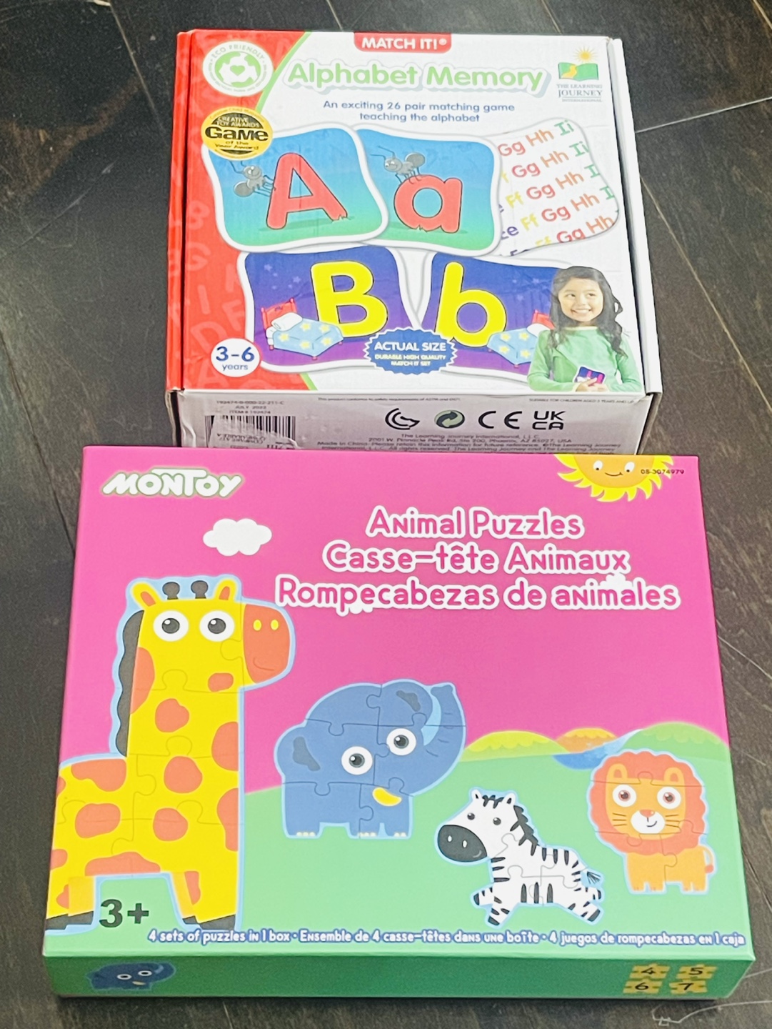 Alphabet Memory Matching Game and Animal Puzzles