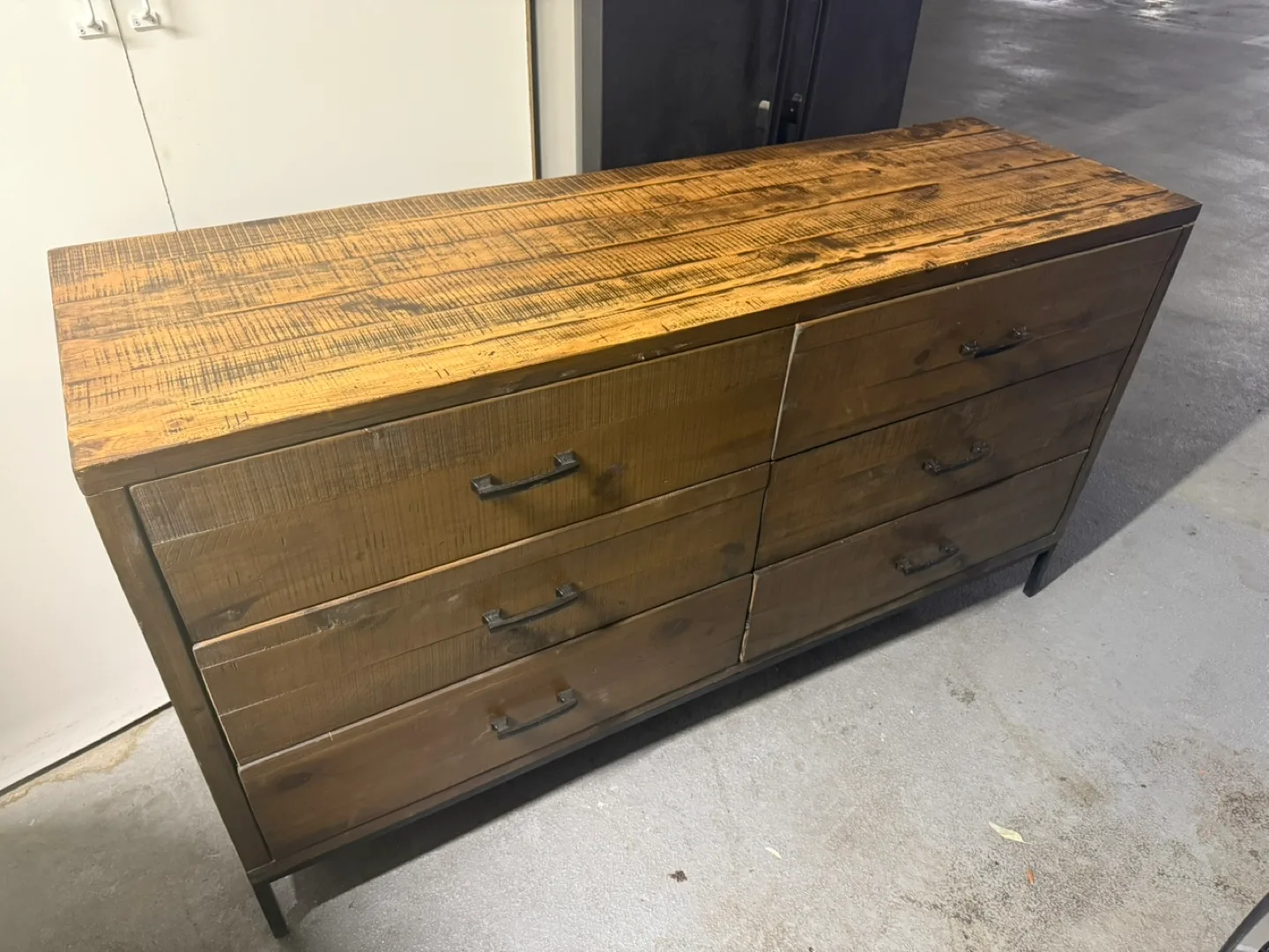 Brown Pine 6-Drawer Dresser thumbnail