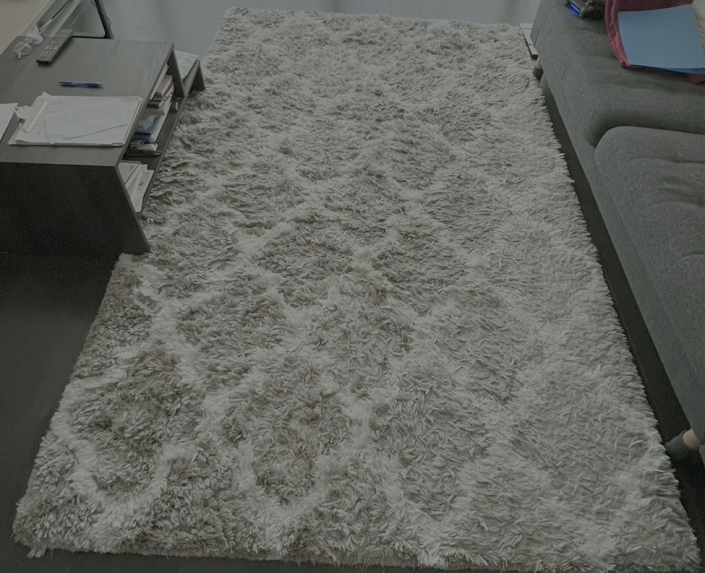 Shag Rug - Grey and White - photo 2