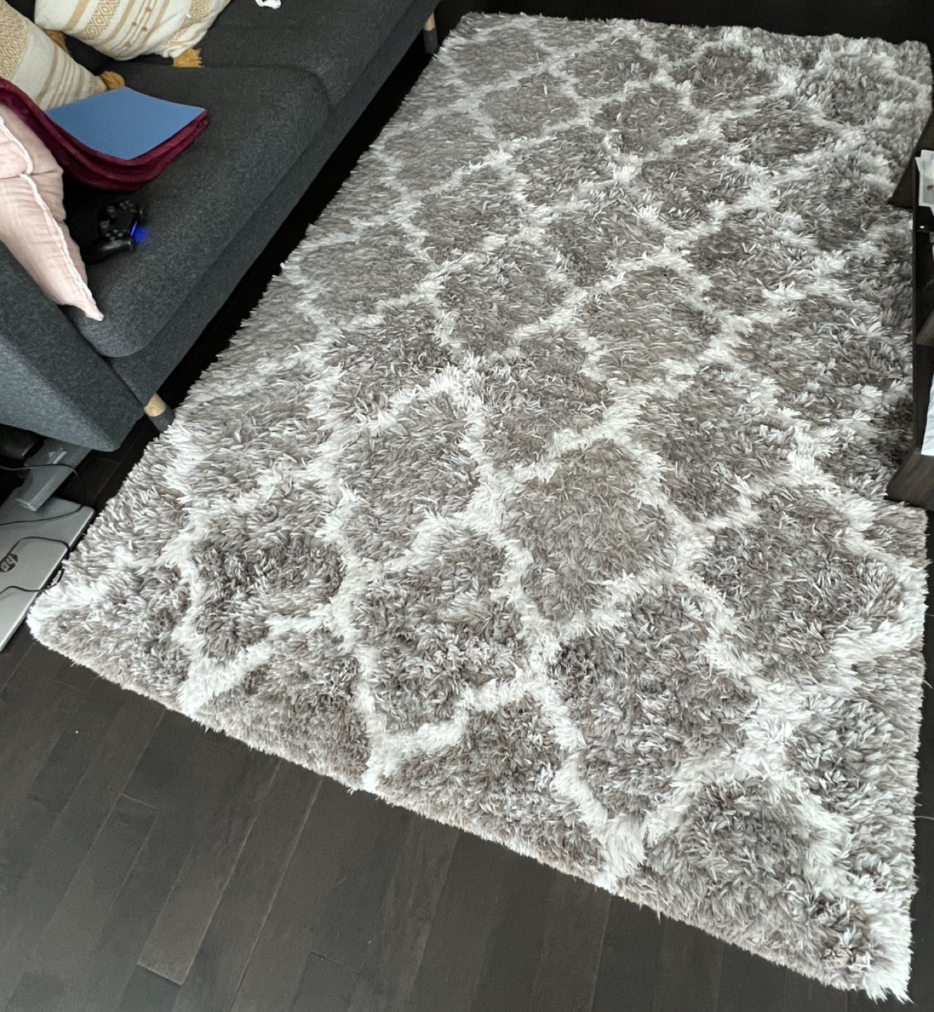 Shag Rug - Grey and White