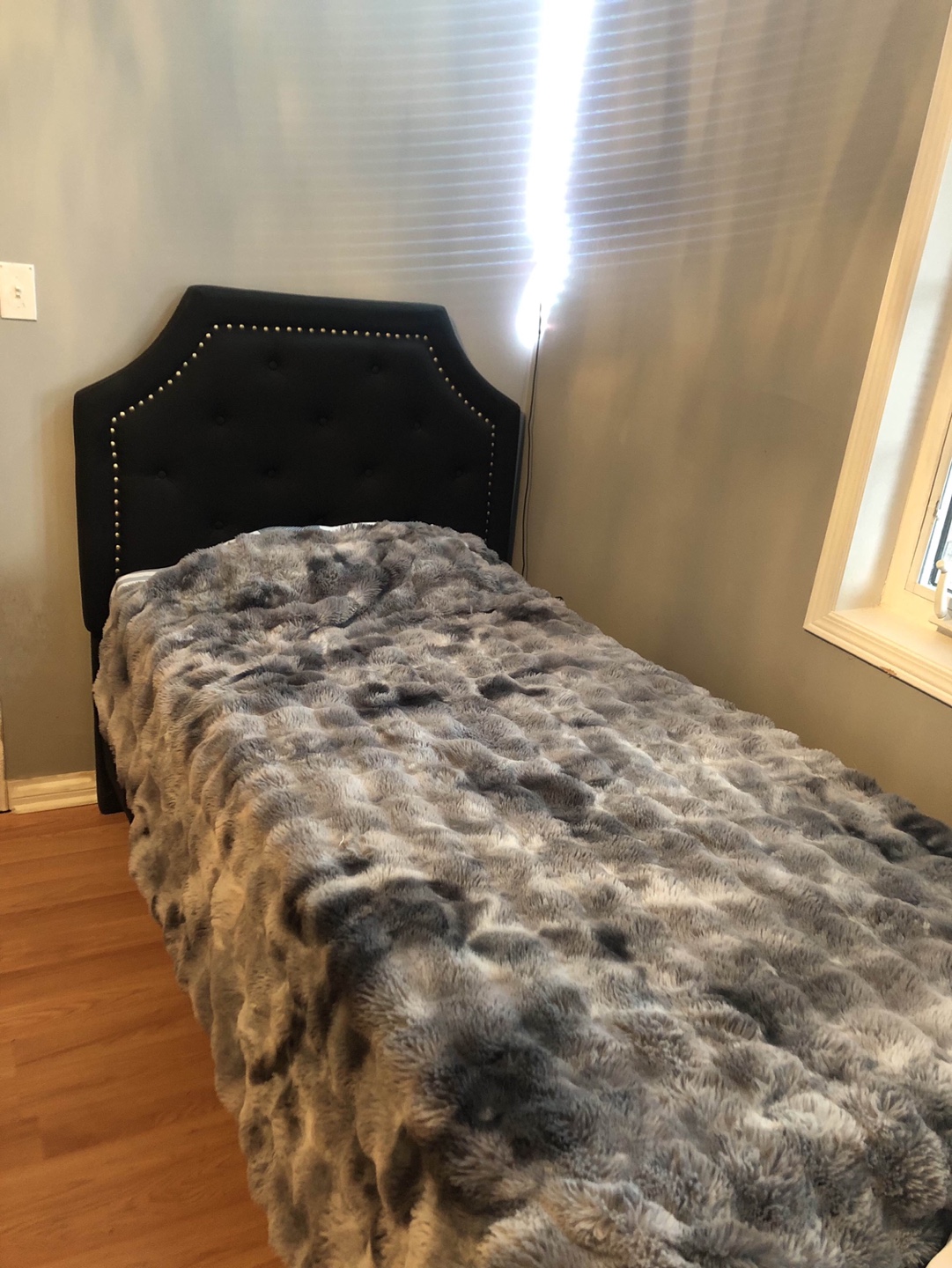 Black Upholstered Headboard and bed frame