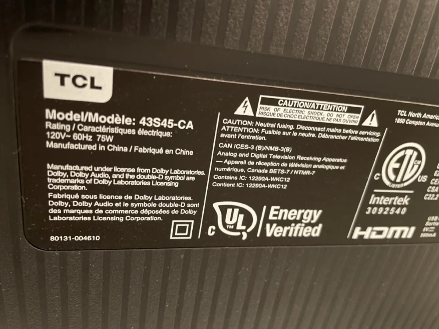 43” TCL Roku smart TV image indicator(3)