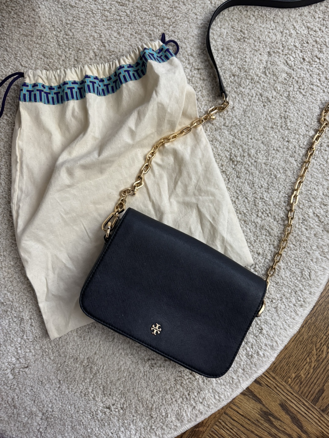 Authentic Tory Burch Black Chain Bag