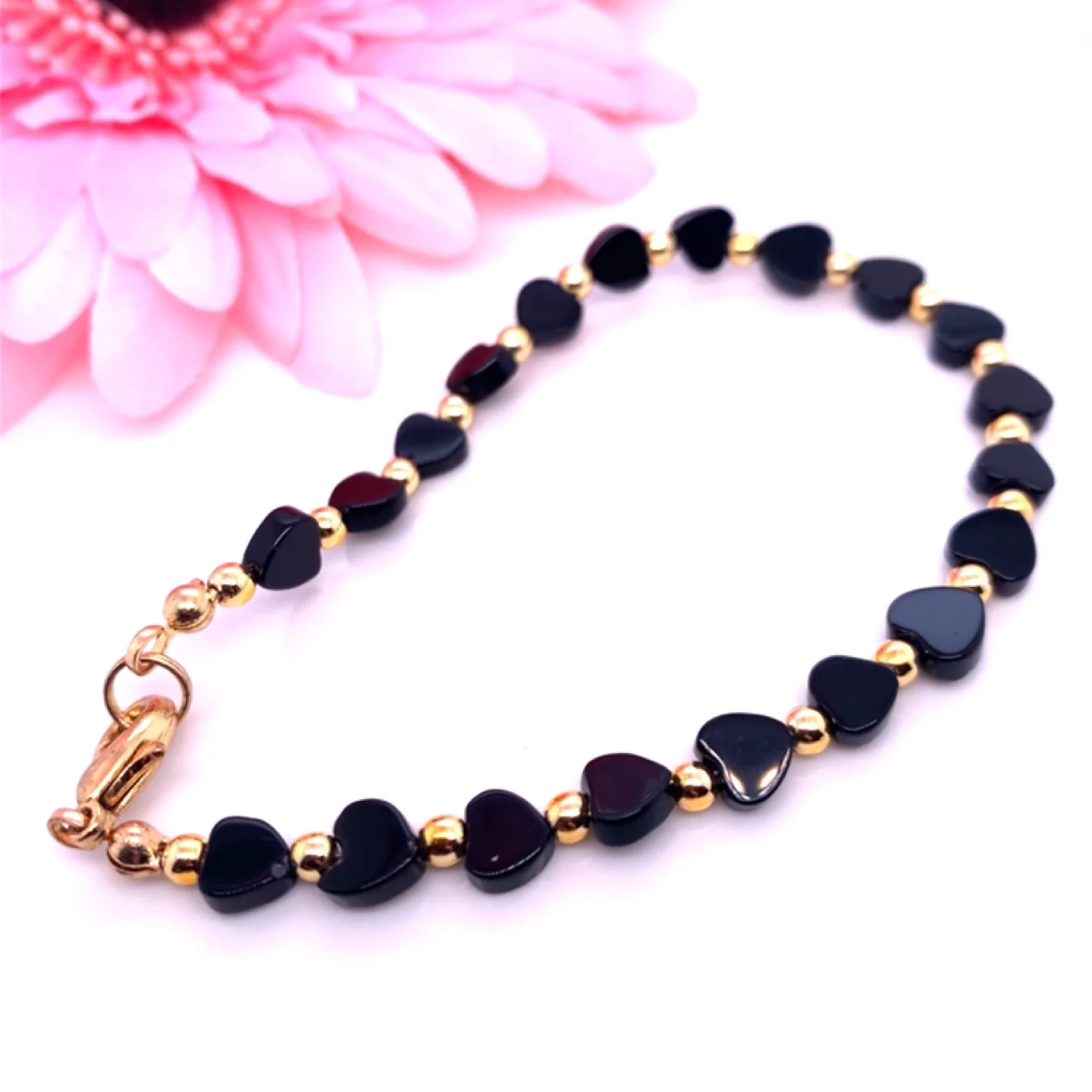 Black Heart Bead Necklace & Bracelet SET image indicator(7)