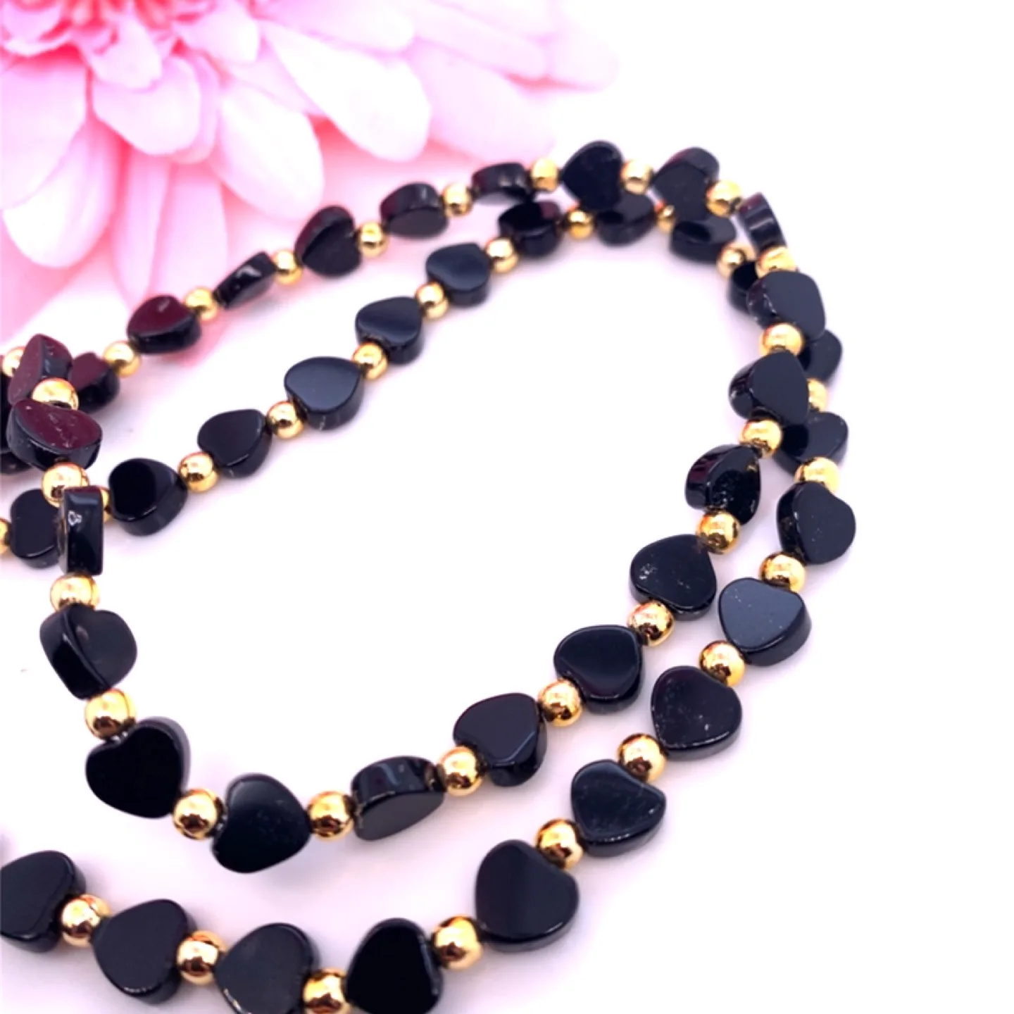 Black Heart Bead Necklace & Bracelet SET image indicator(5)
