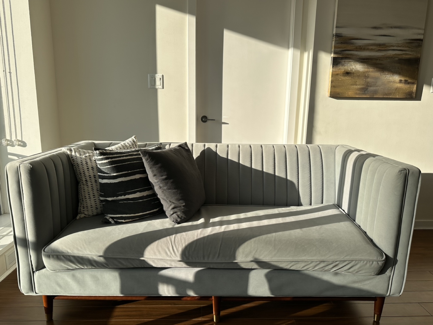 Grey Velvet Sofa