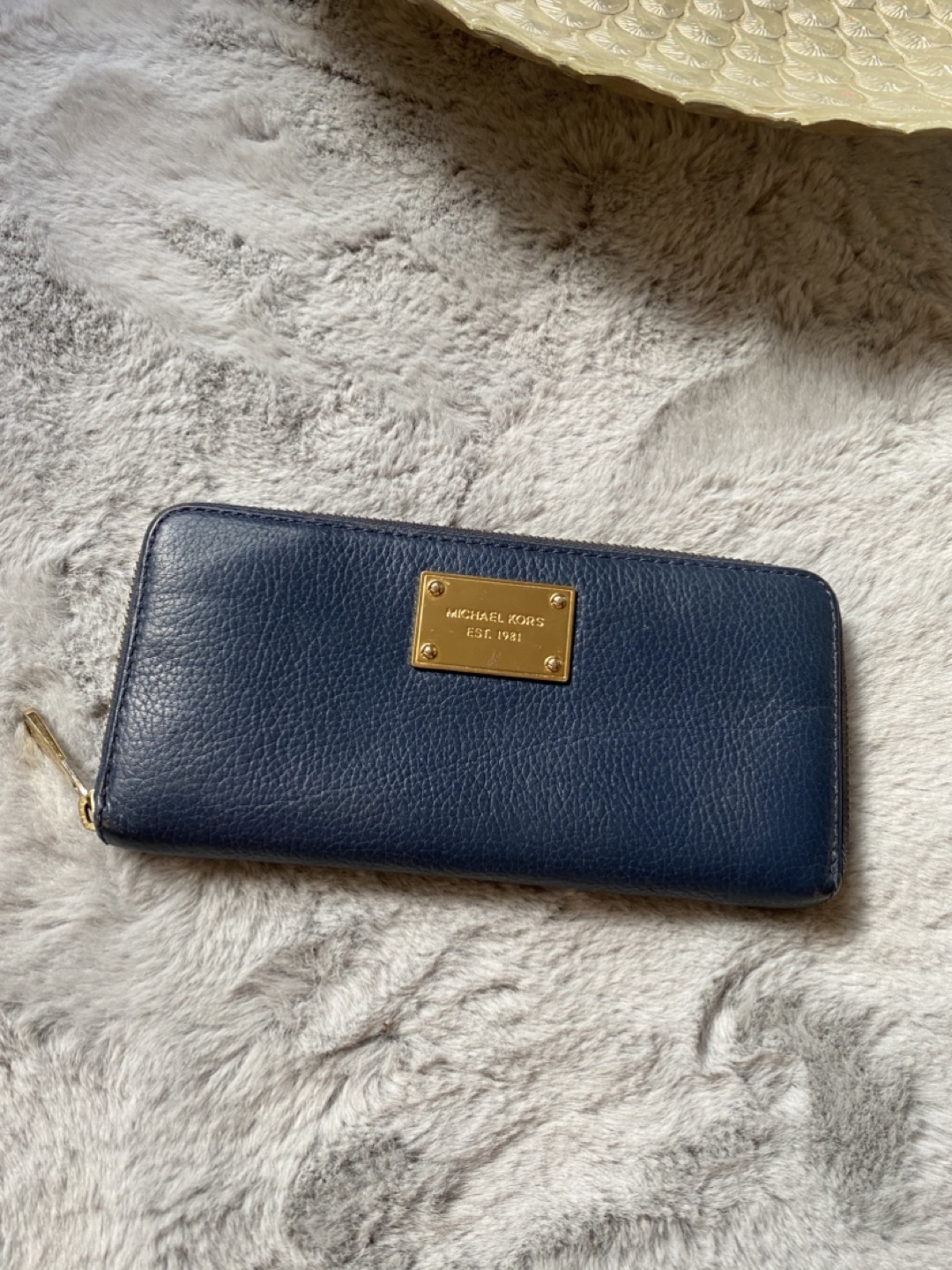 Michael Kors Navy Blue Zip Around Wallet