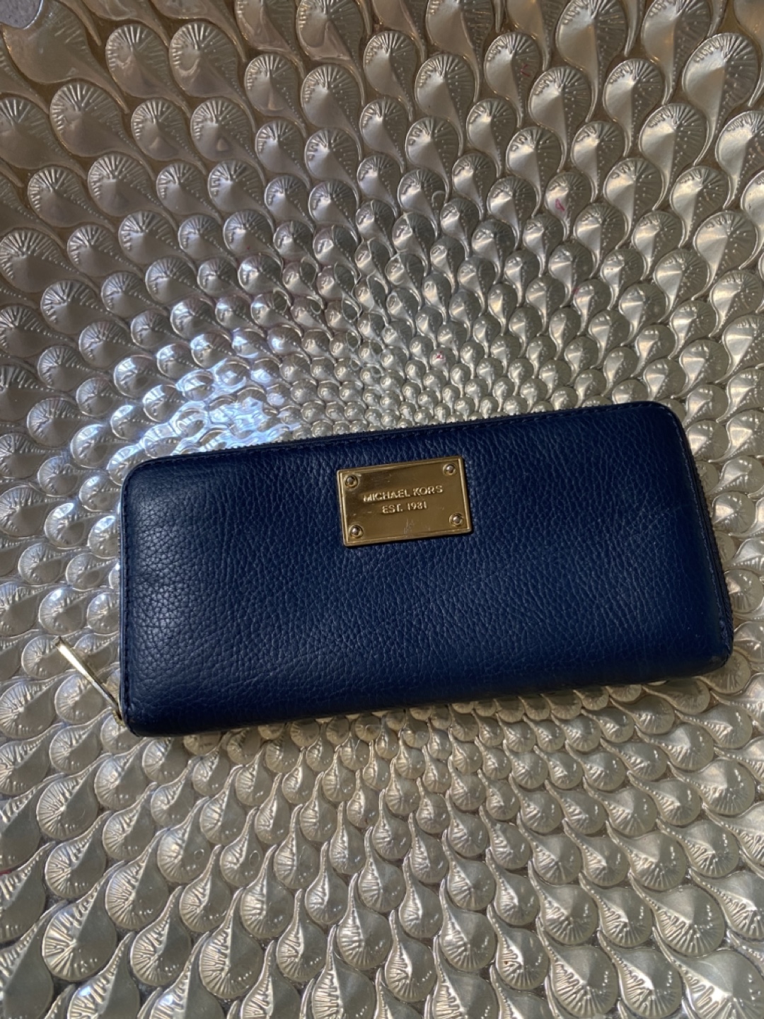 Michael Kors Navy Blue Zip Around Wallet - photo 2