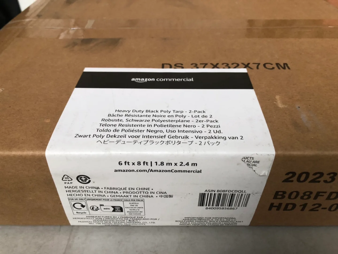 2-Pack,AmazonCommercial Heavy Duty Black Poly Tarp, 6 x 8 ft. image indicator(2)