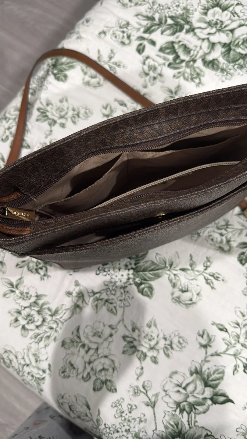 Michael Kors Brown Signature Crossbody Bag image indicator(3)