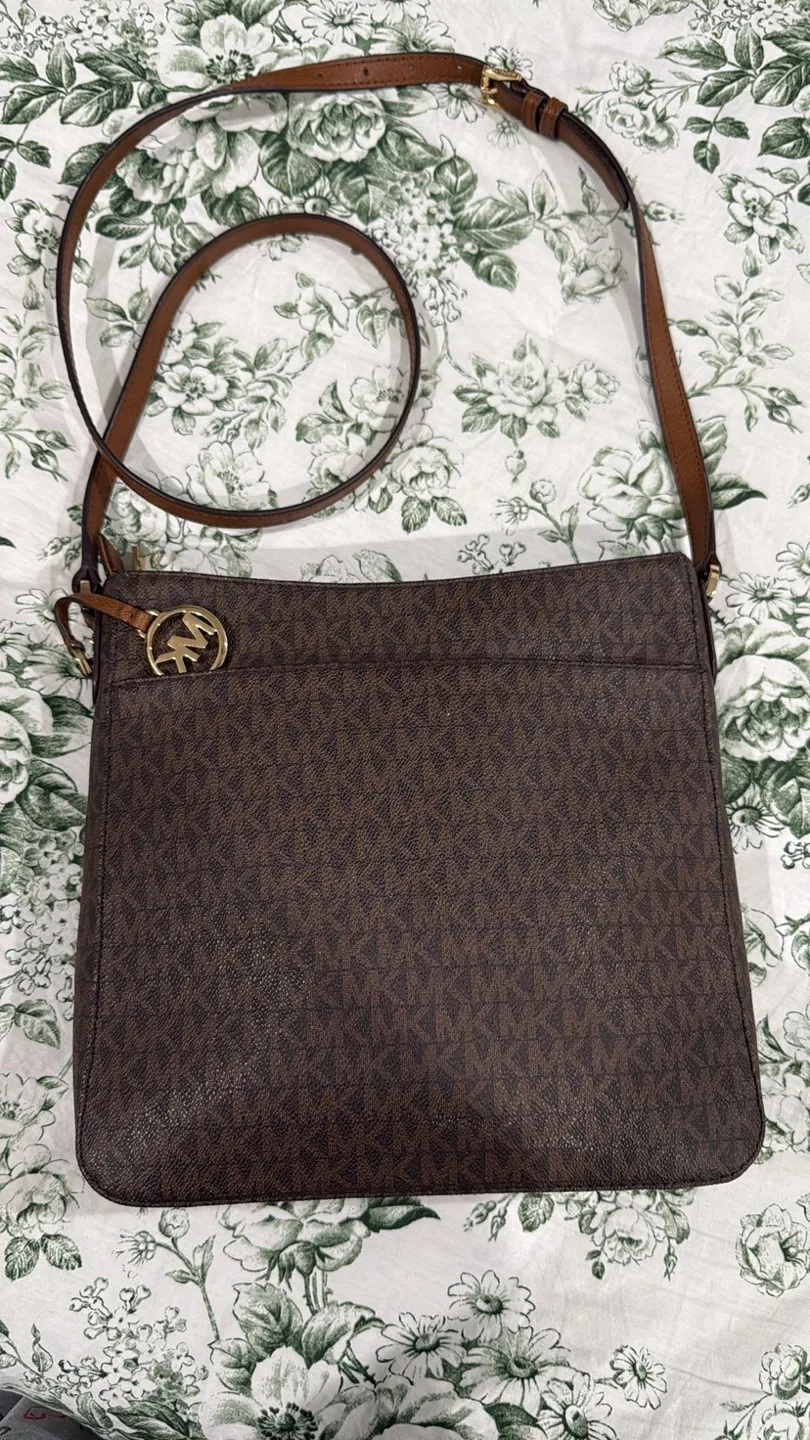 Michael Kors Brown Signature Crossbody Bag image indicator(2)