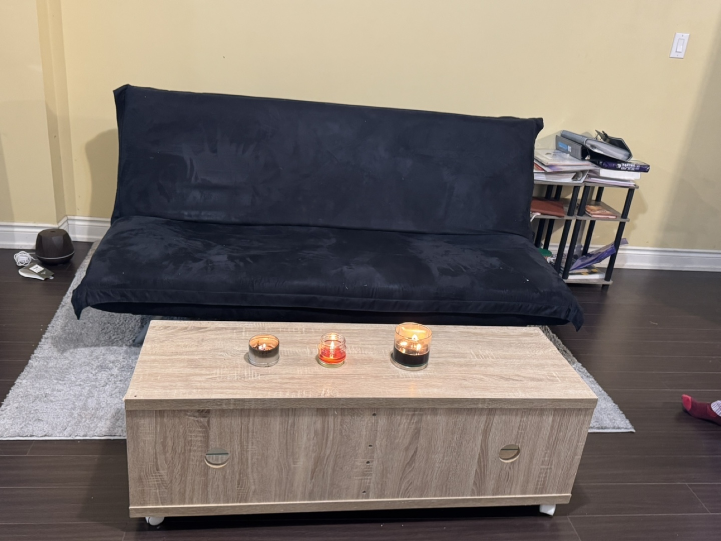 Black Futon Couch with coffee table - photo 2