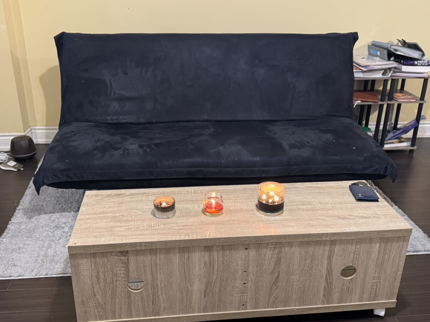 Black Futon Couch with coffee table - photo 3