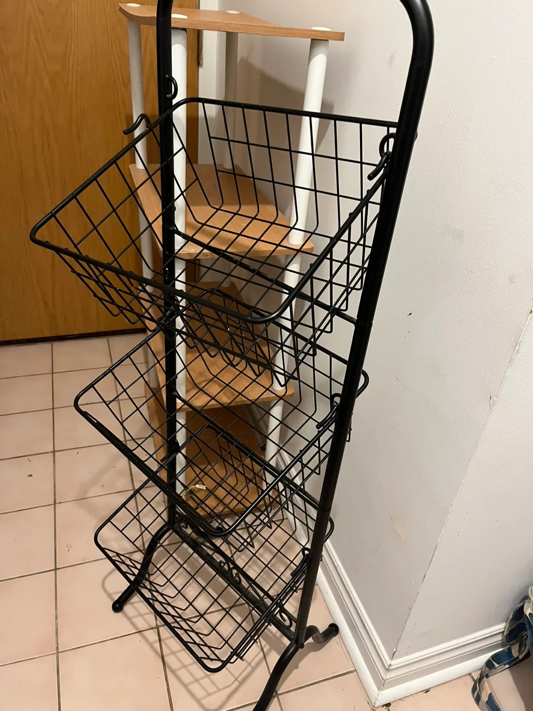 Black 3-Tier Wire Basket Stand image indicator(2)