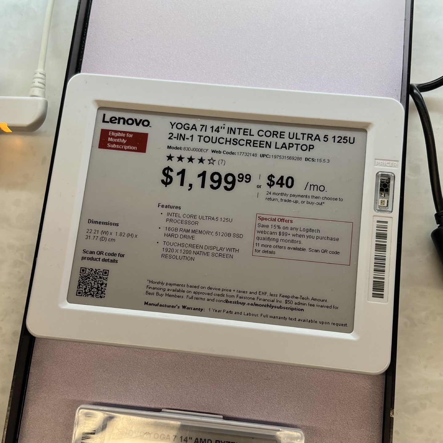 Lenovo Yoga 7i 14" Intel Core Ultra 5 Laptop - photo 2