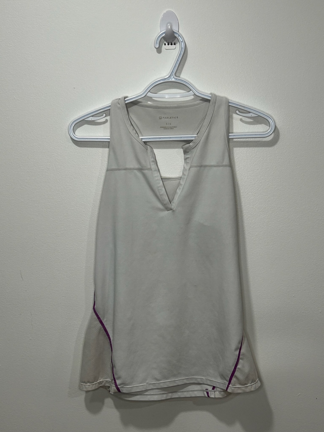 Fabletics White Workout Tank Top Size Small