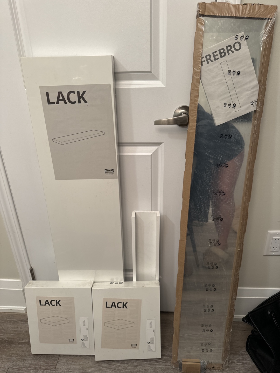 IKEA Lack Wall Shelves and mirror