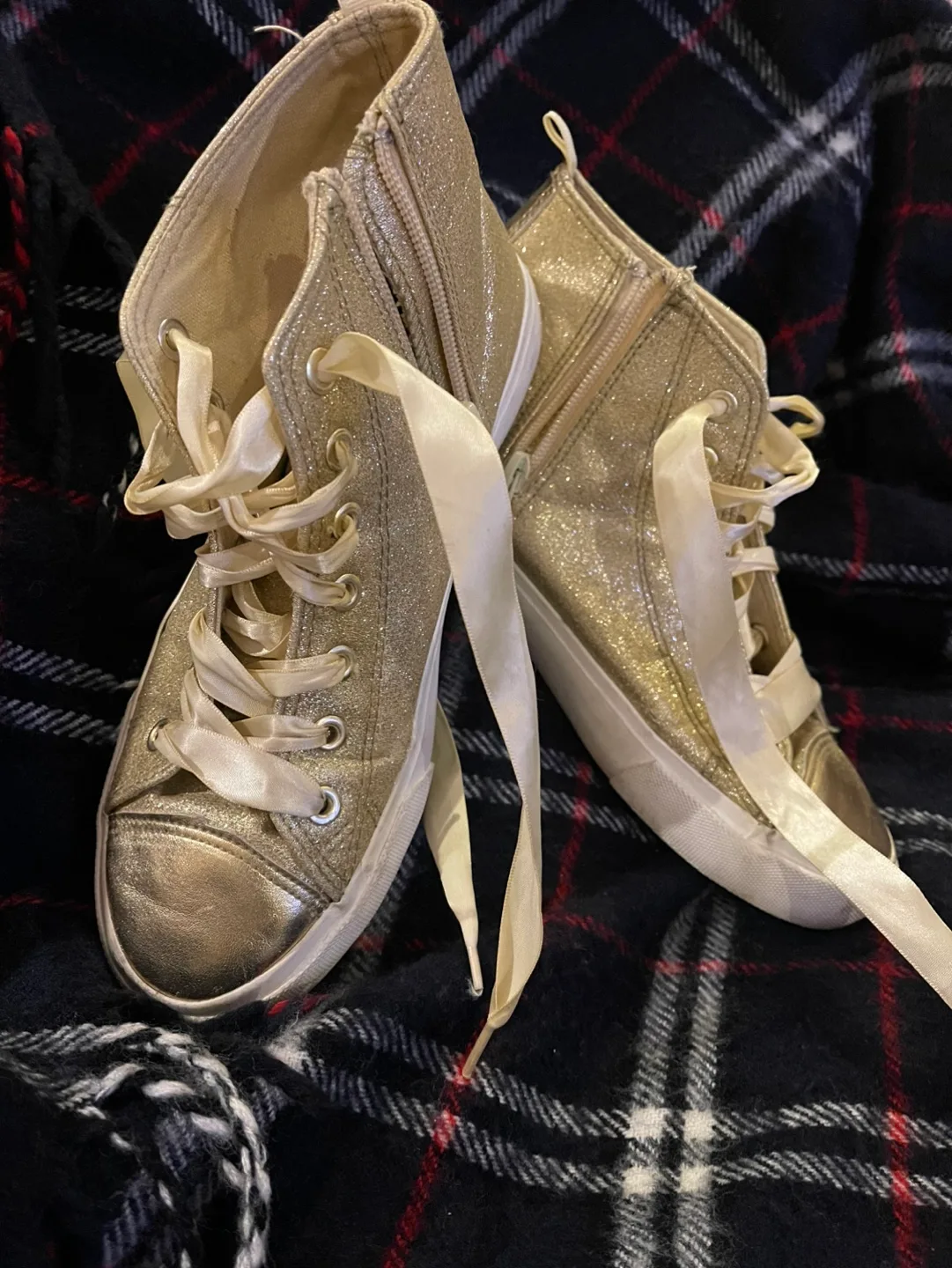 Gold Glitter High Top Sneakers image indicator(2)