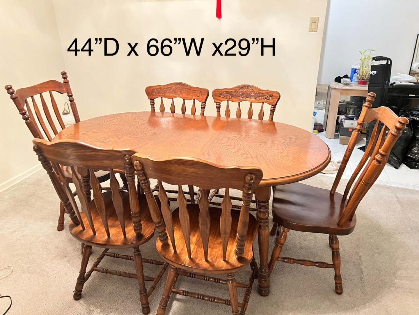 6 Piece Oak Dining Table Set