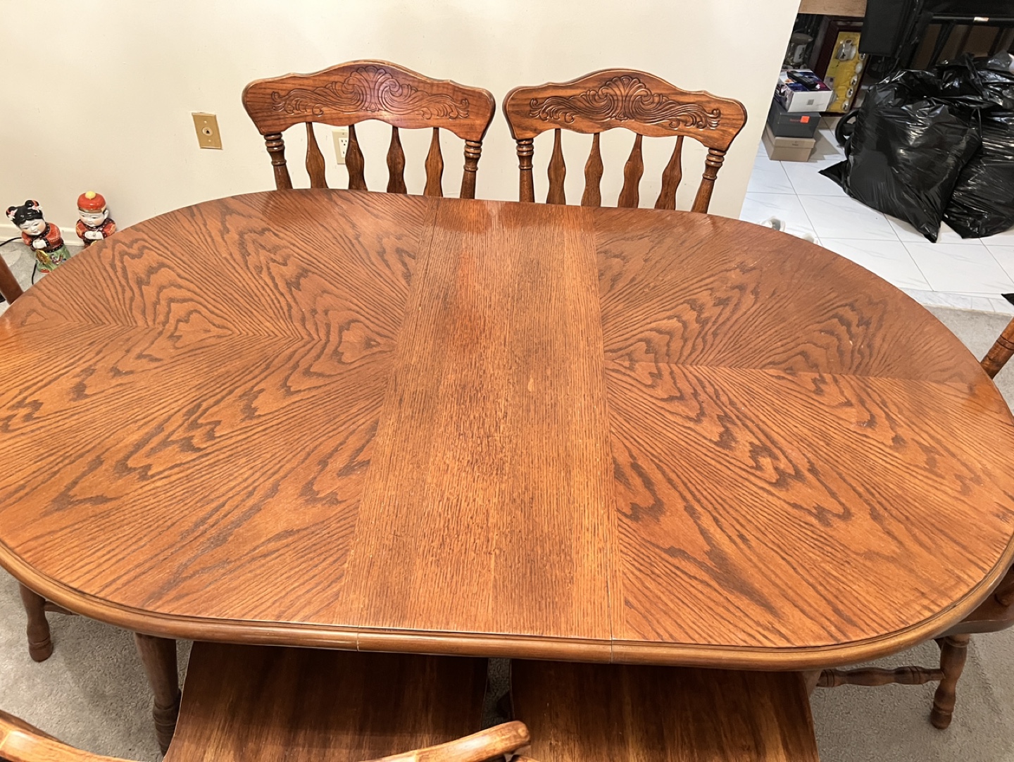 6 Piece Oak Dining Table Set - photo 2