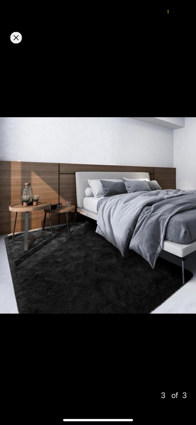 NEW - 3x5 feet Black Shag Rug