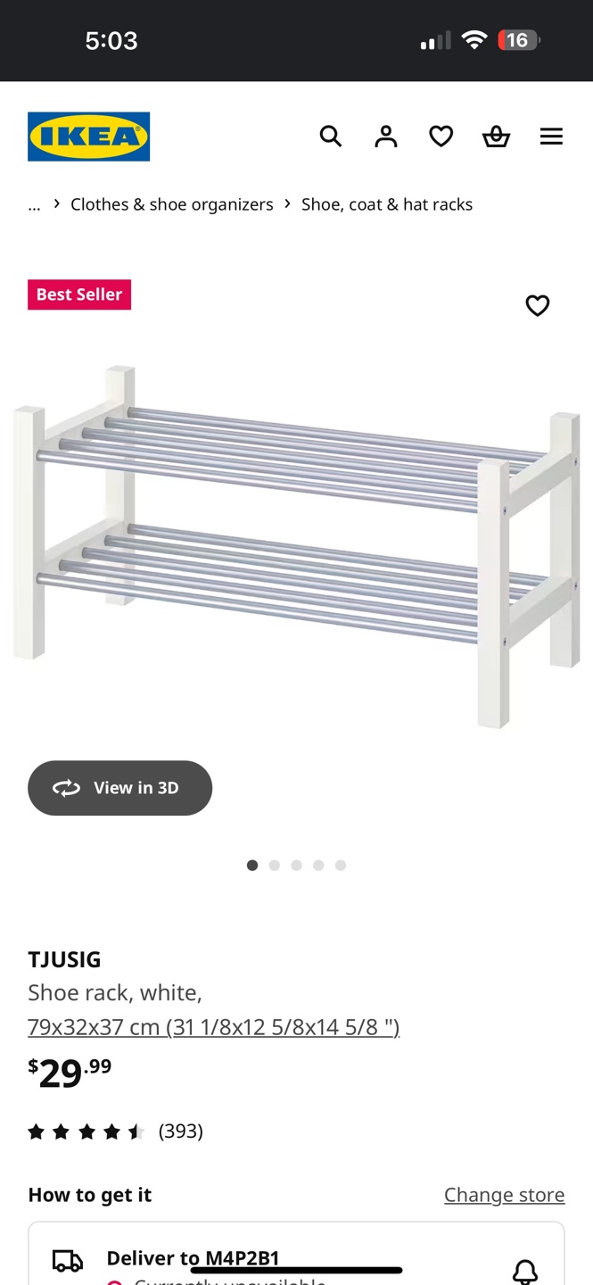 IKEA TJUSIG Shoe Rack
