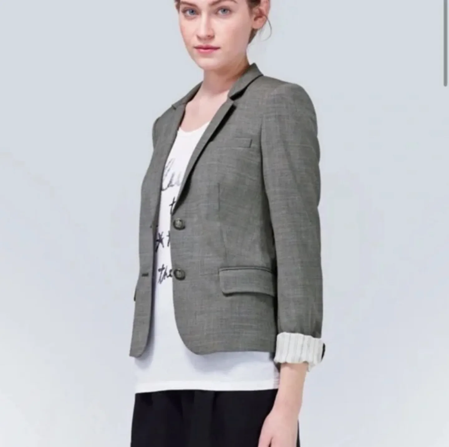 Talula light Grey Blazer fitted 2-button long sleeve size 6 image indicator(3)