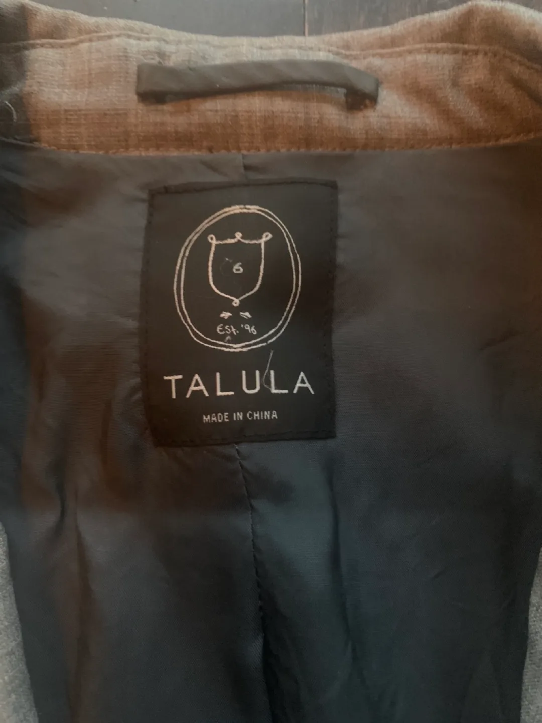 Talula light Grey Blazer fitted 2-button long sleeve size 6 image indicator(6)