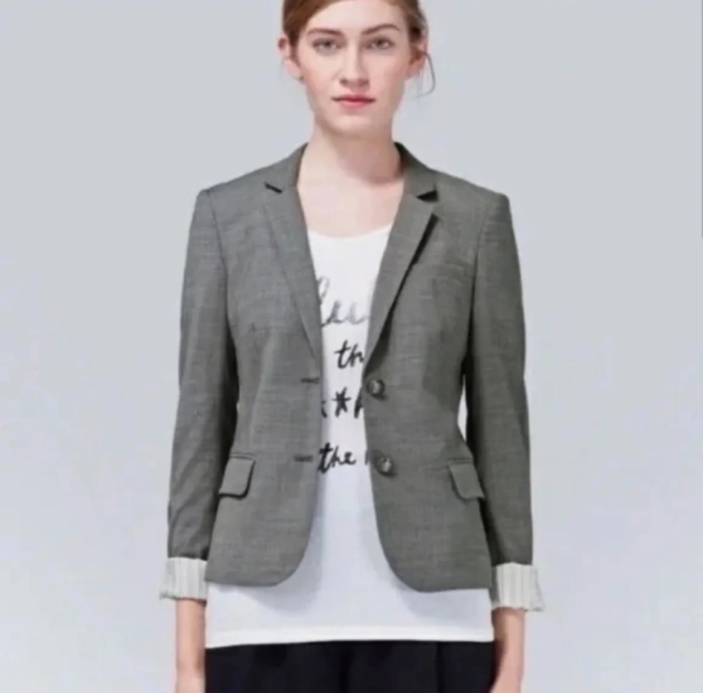 Talula light Grey Blazer fitted 2-button long sleeve size 6 image indicator(2)