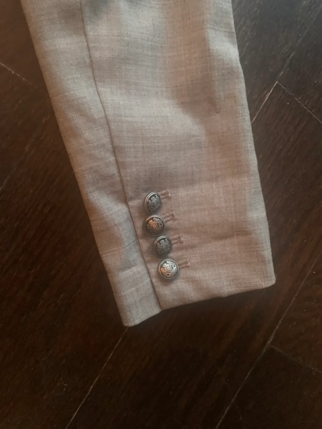 Talula light Grey Blazer fitted 2-button long sleeve size 6 image indicator(4)