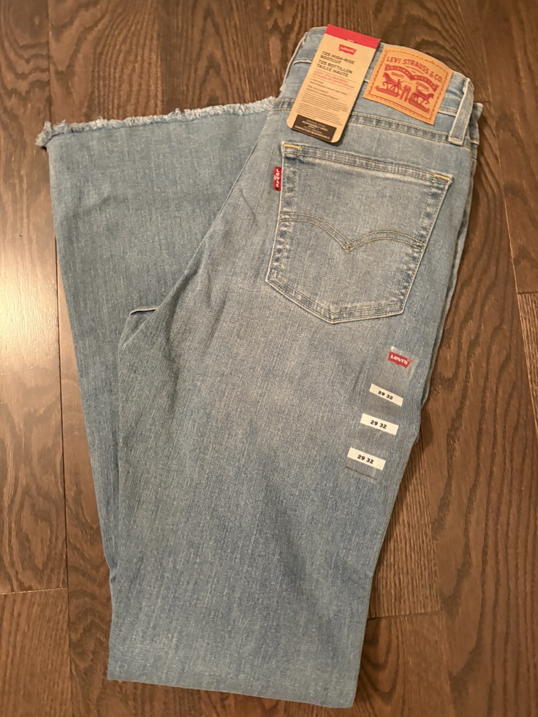 Levi's 725 High Rise Bootcut Jeans Size 29W 32L
