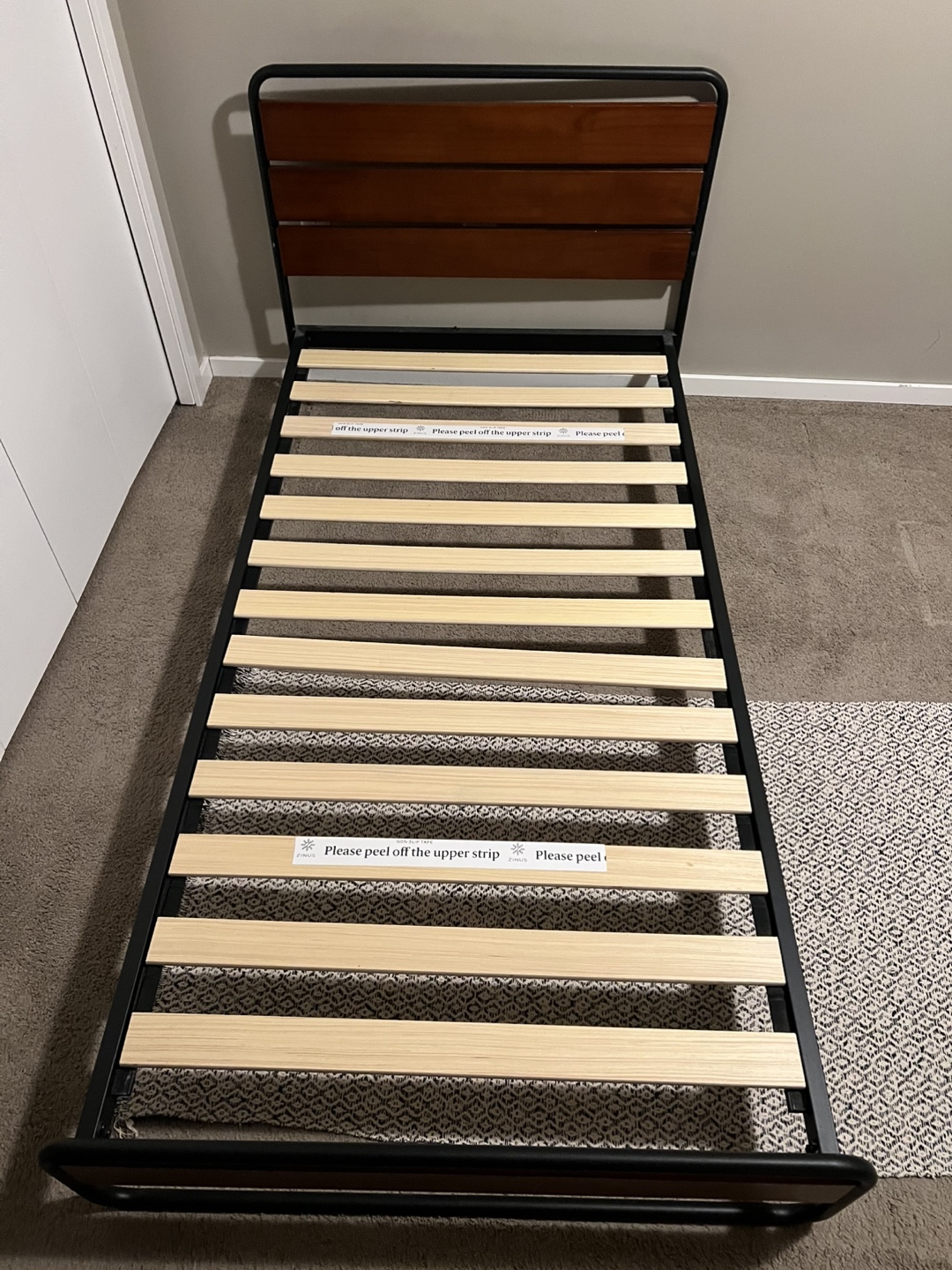 Twin XL Metal Bed Frame and Serta mattress - photo 2