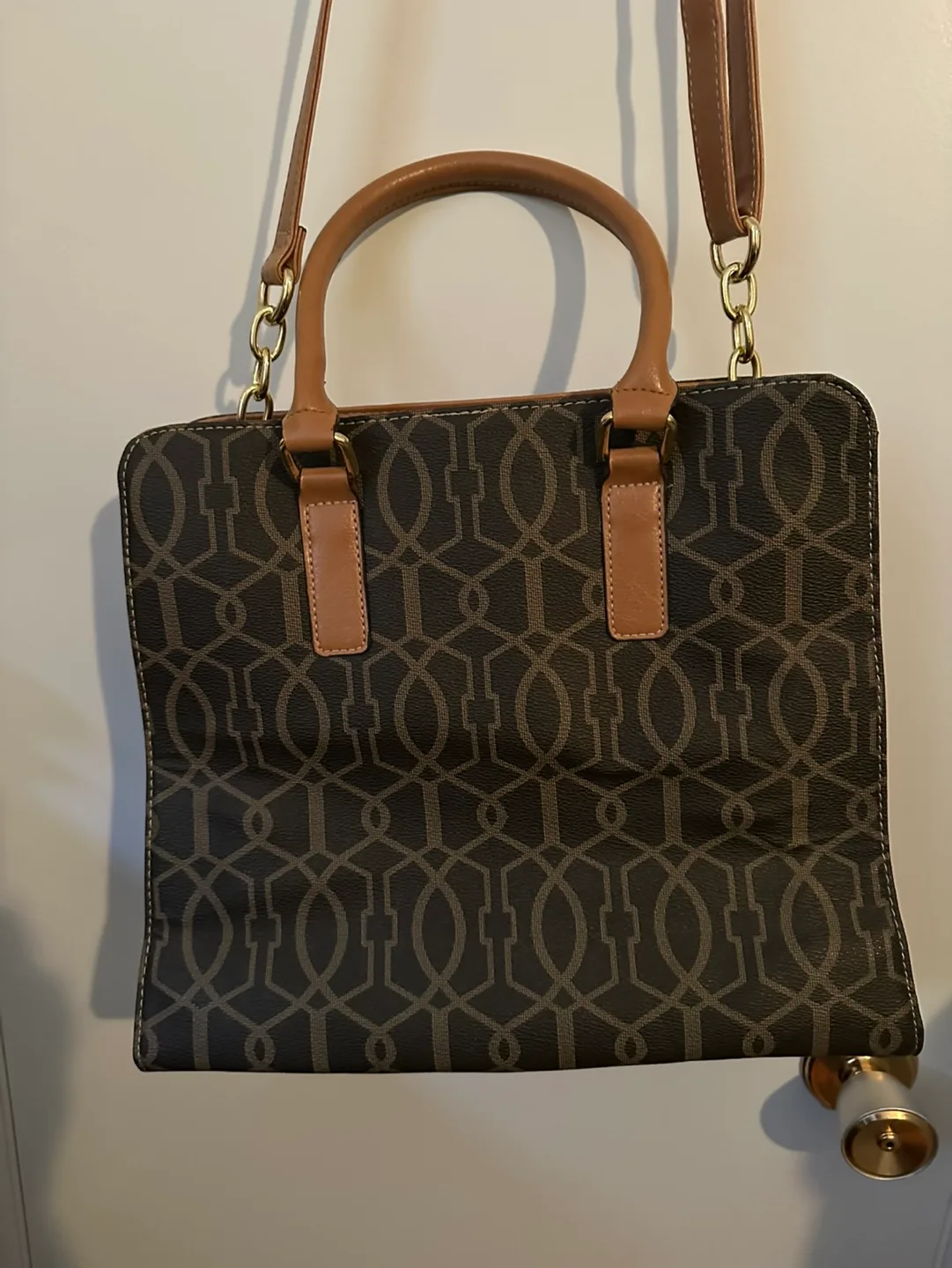 George Brown and Tan Handbag with Gold Hardware image indicator(2)