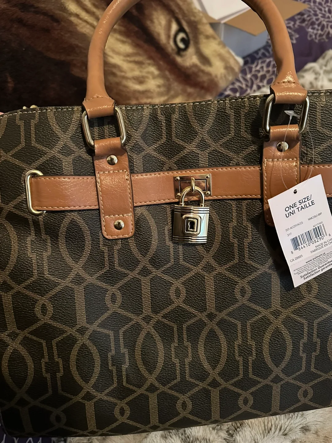 George Brown and Tan Handbag with Gold Hardware image indicator(6)