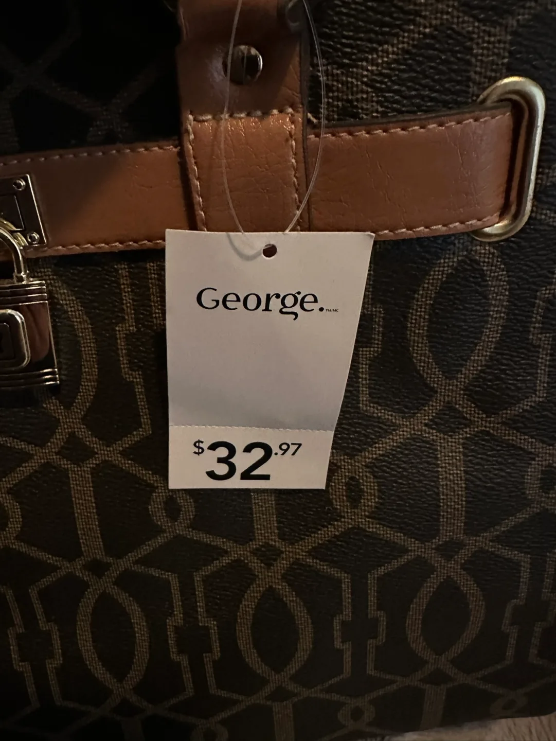 George Brown and Tan Handbag with Gold Hardware image indicator(5)
