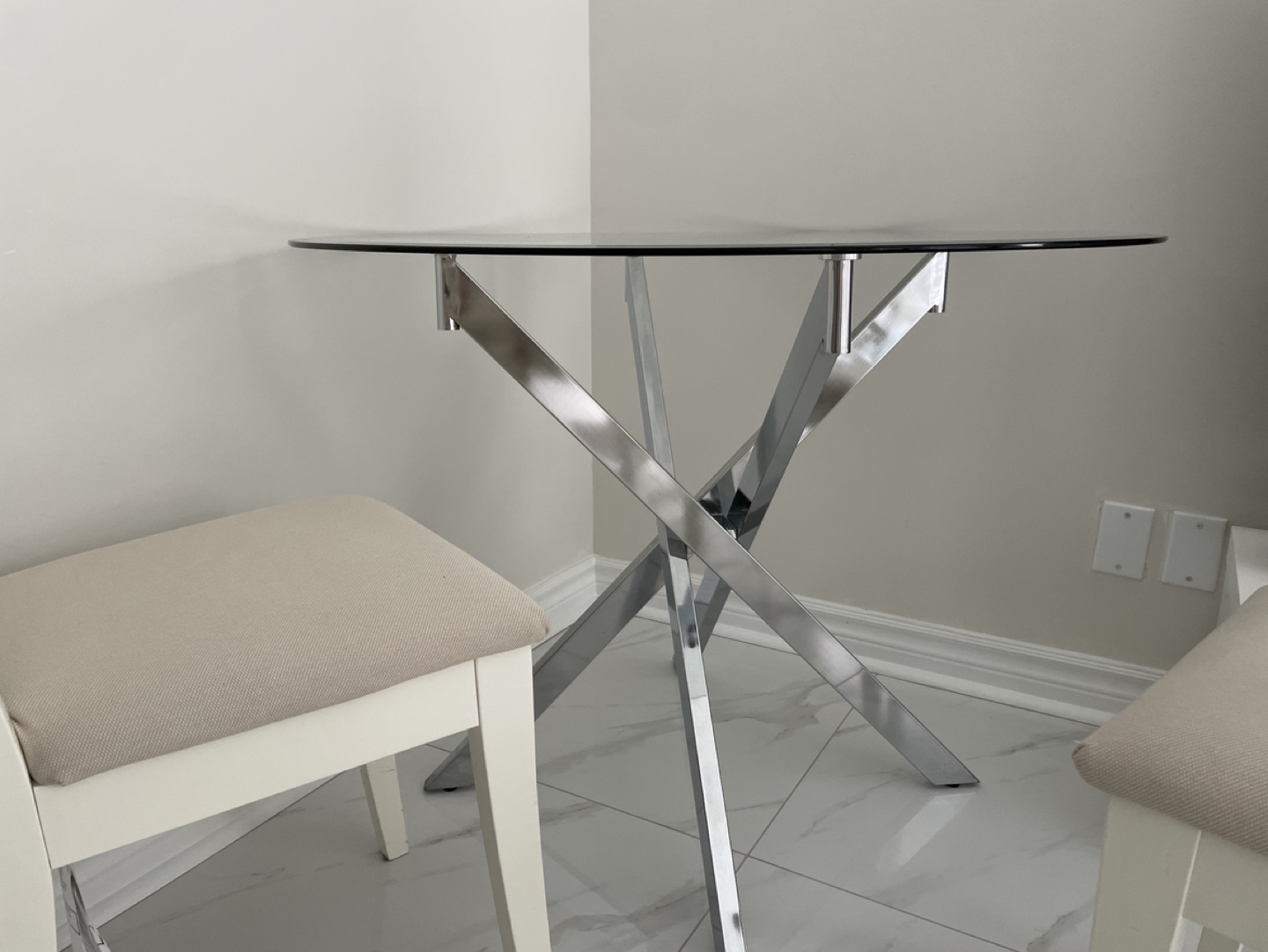 Breakfast Glass Top Table with 2 Chairs - photo 2