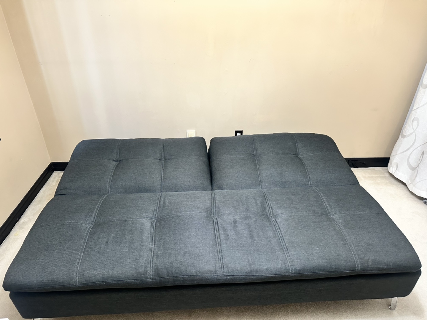 Grey Futon Sofa Bed with ottoman - photo 2