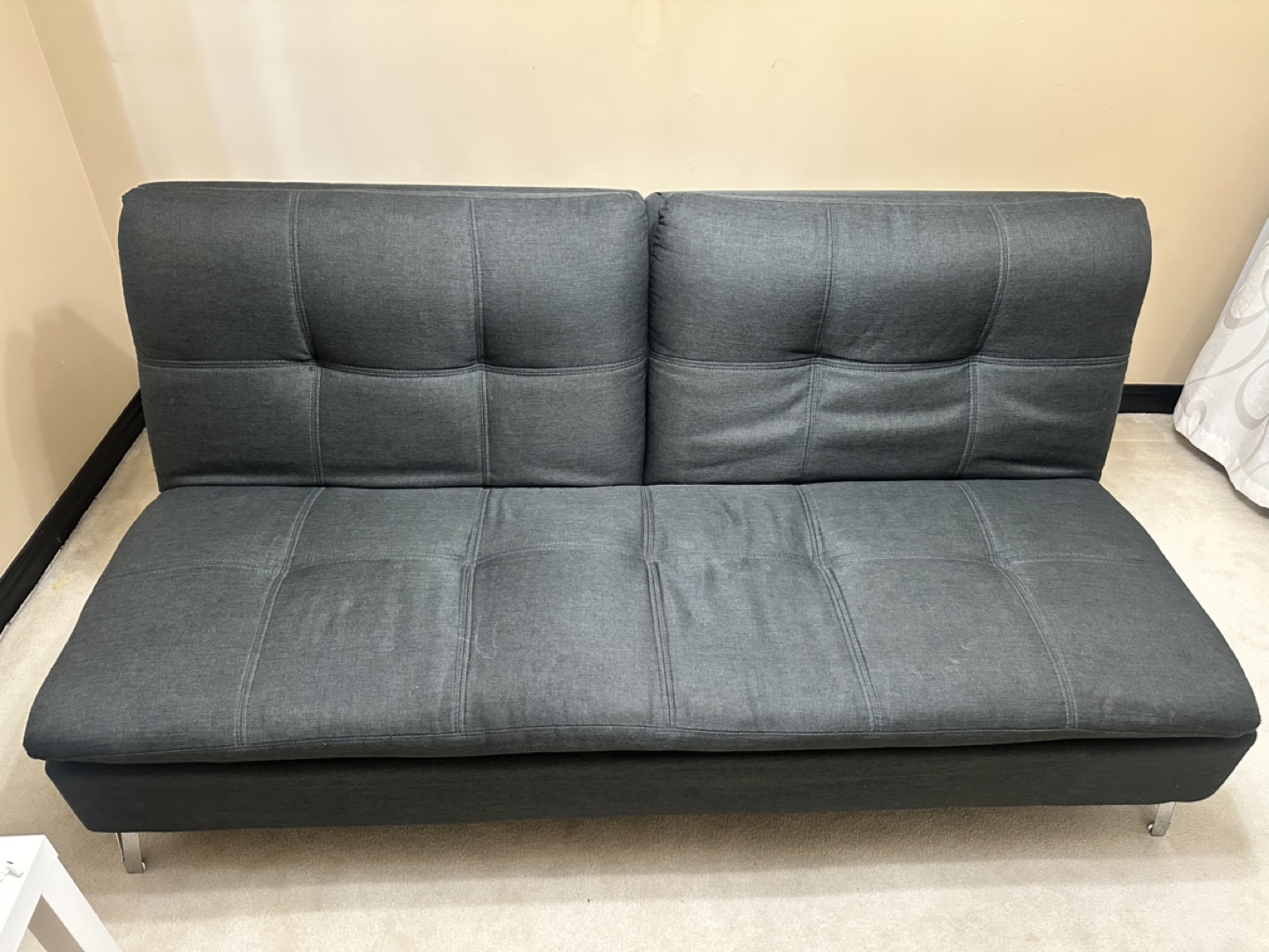 Grey Futon Sofa Bed with ottoman