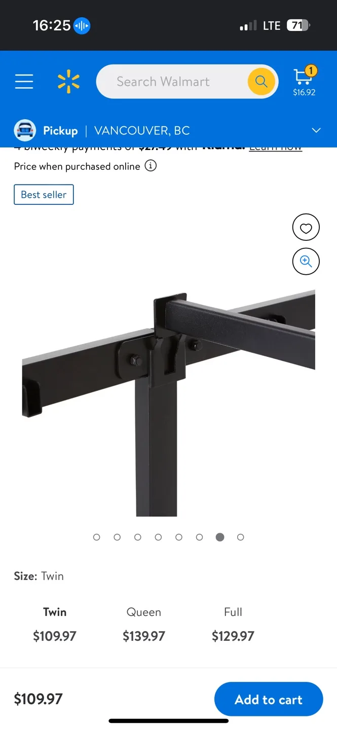 Mainstays 14" Heavy Duty Slat Bed Frame Twin image indicator(4)