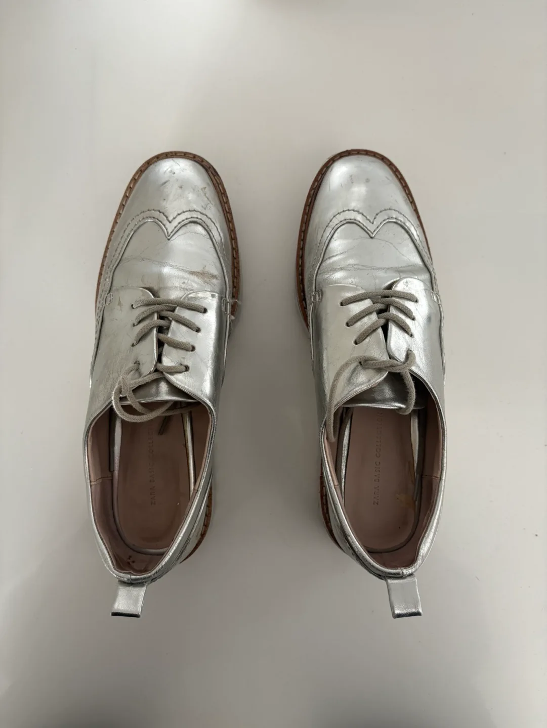 Zara Silver Platform Oxfords shoes image indicator(3)