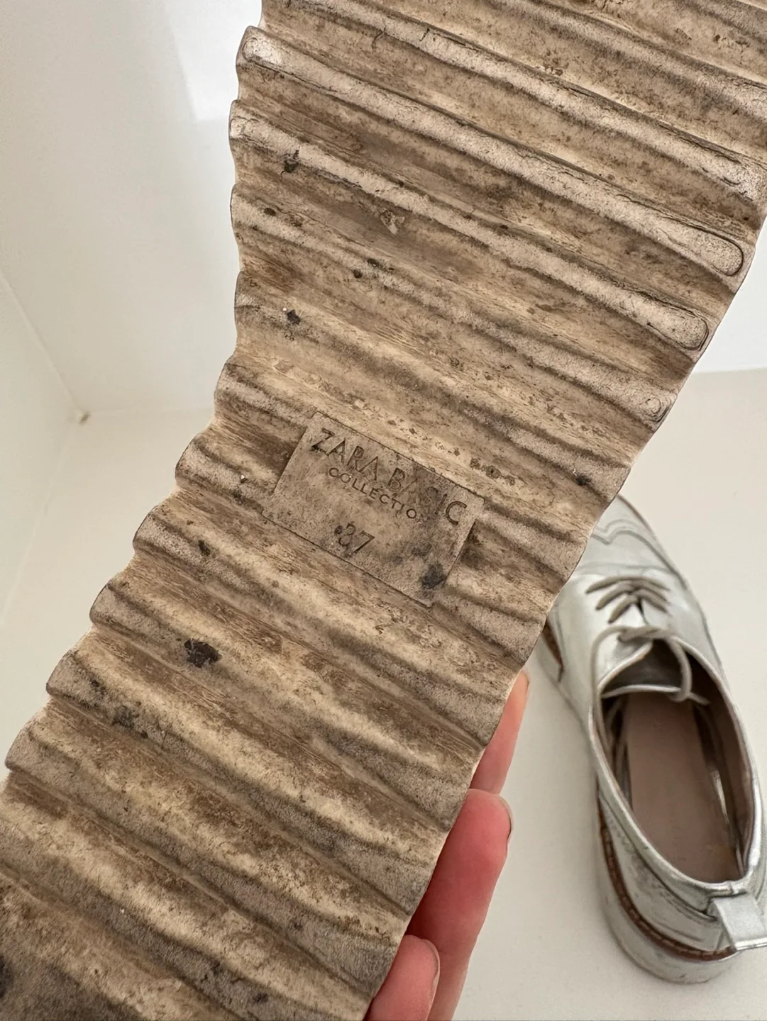 Zara Silver Platform Oxfords shoes image indicator(5)