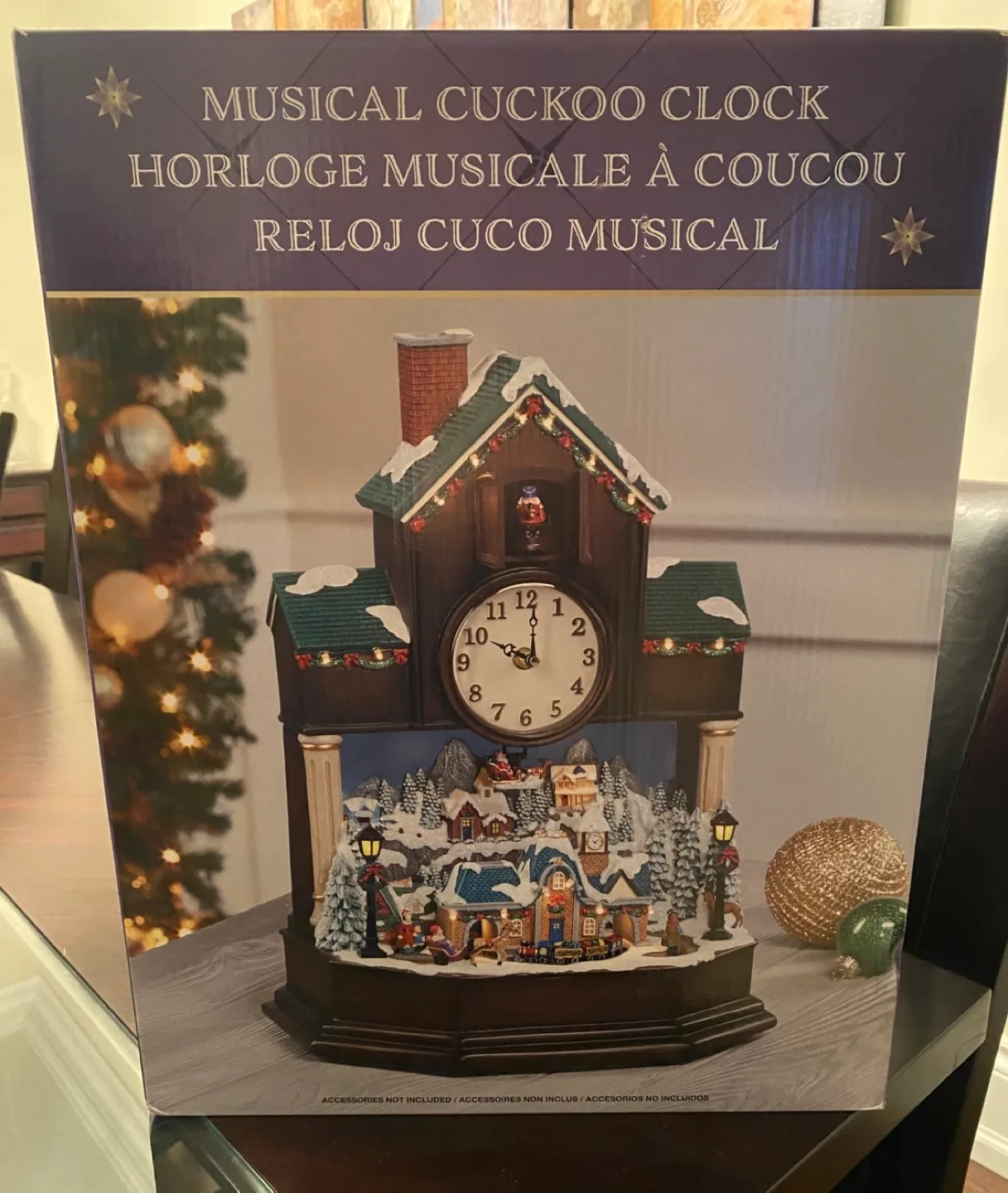 Musical Cuckoo Clock with Winter Village Scene image indicator(3)